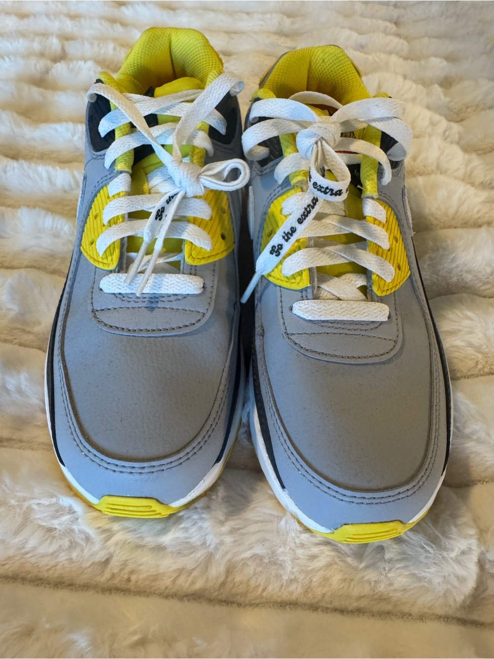 Brand new. Nike air max 90. Black white and yellow. Women’s size 7.